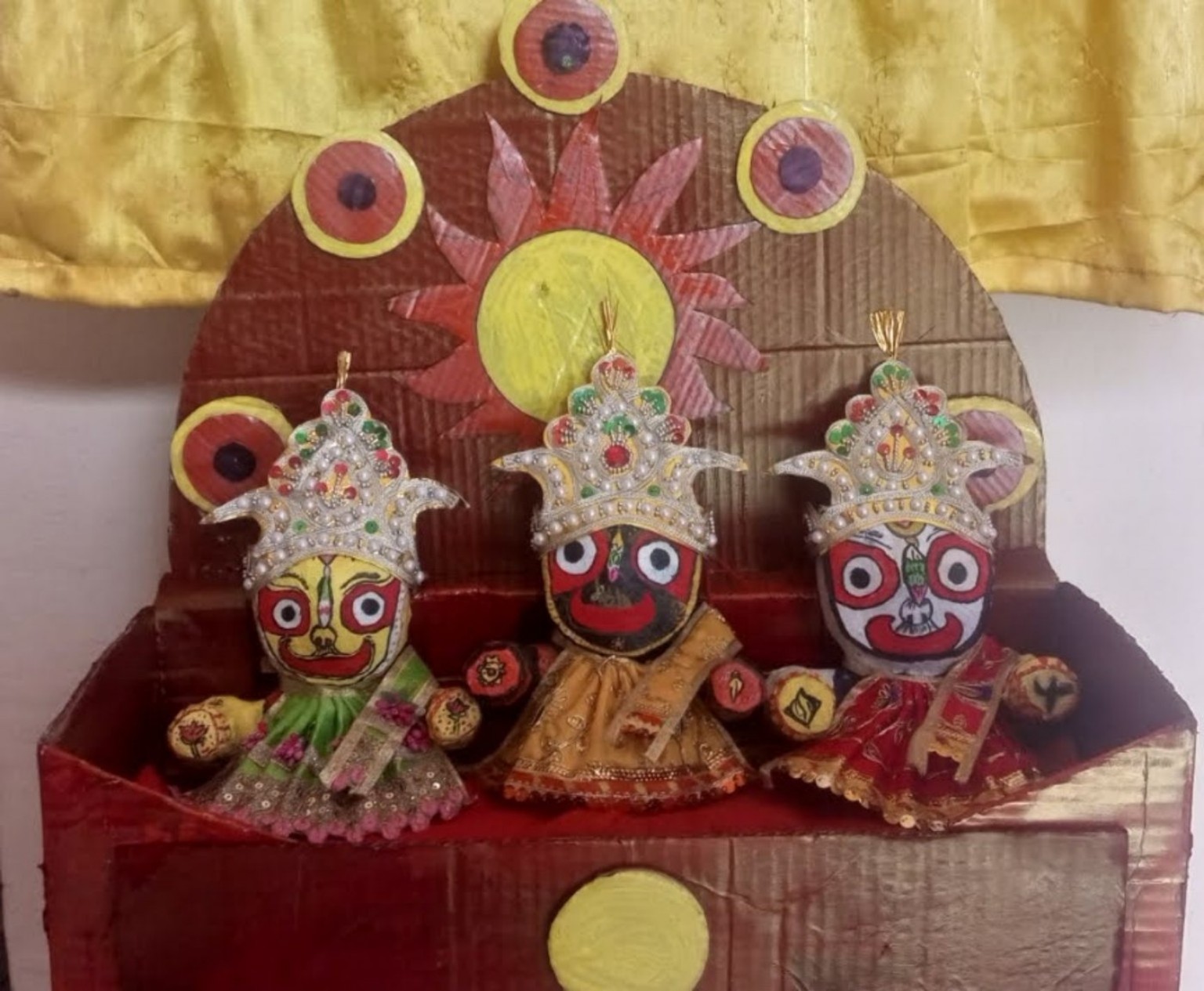 Handcrafted Jagannath trio display
